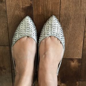 Marc Fisher Metallic Woven Flats- Size 8.5